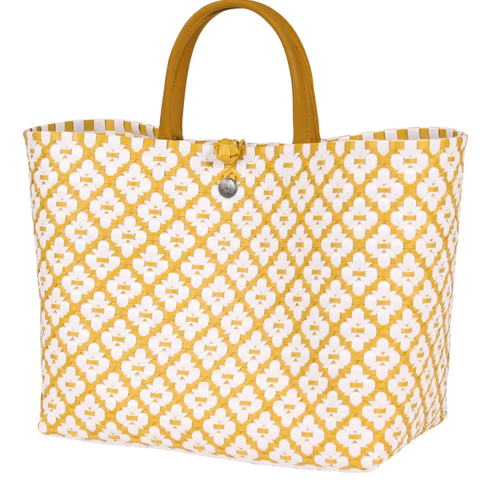 Handed By Shopper Motif White/Mustard