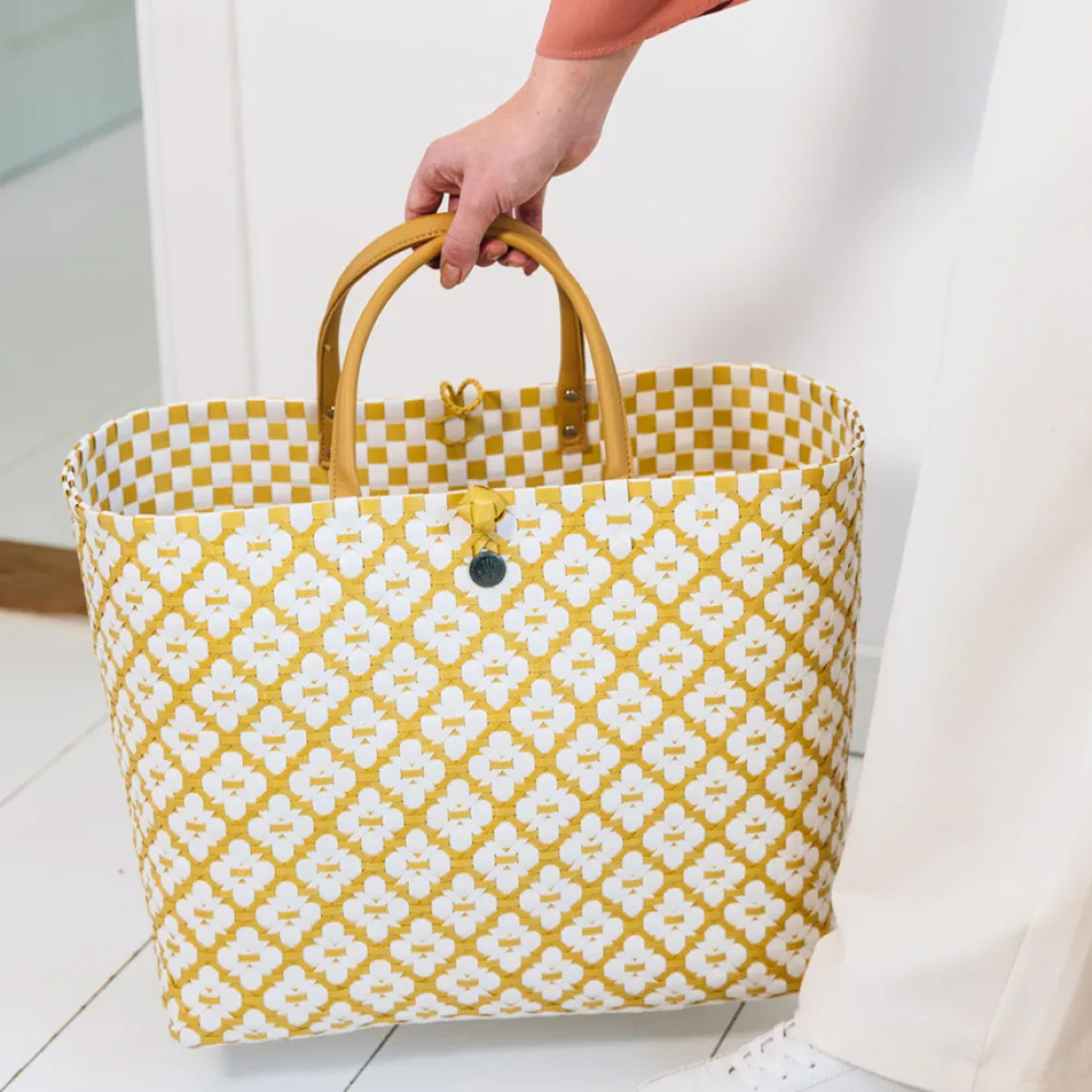 Handed By Shopper Motif White/Mustard