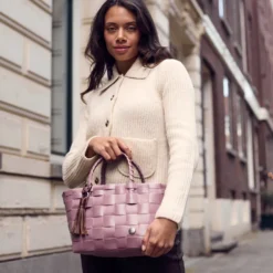 Handed By Tasche Mini Paris rustic pink XS/dark chocolate