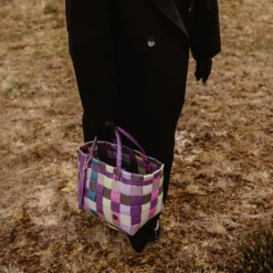 Handed By Tasche Mini Paris Shopper multi mix velvet eggplant XS