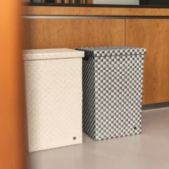 Handed By Wäschekorb Cube Dark grey mit Griffen