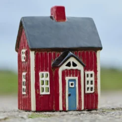 IB LAURSEN Haus für Teelicht Visby blaue Tür