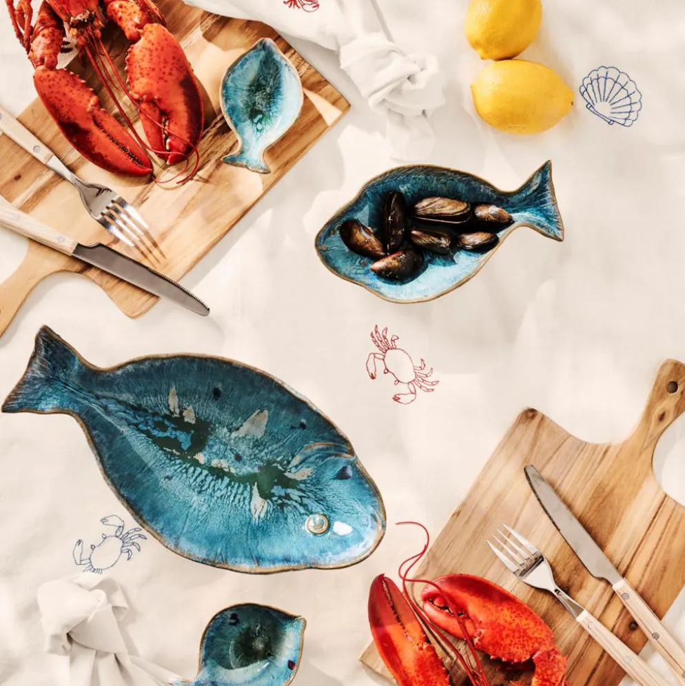 IB LAURSEN Schale Ocean Blue mini fischförmig 10,7 cm