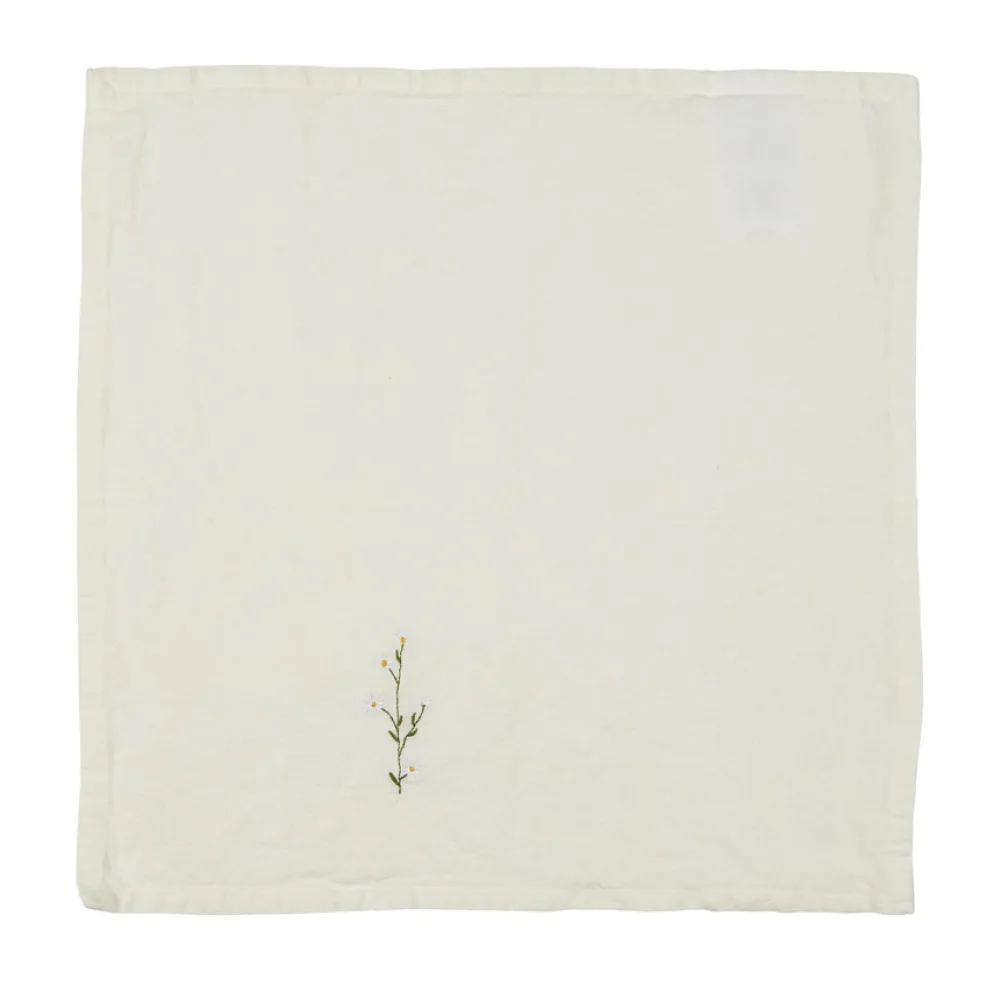 IB LAURSEN Stoffserviette Butter Cream/weiße Margeriten