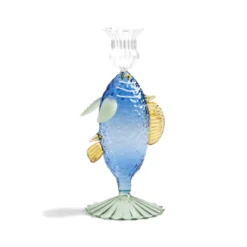 &klevering Kerzenhalter fish blue