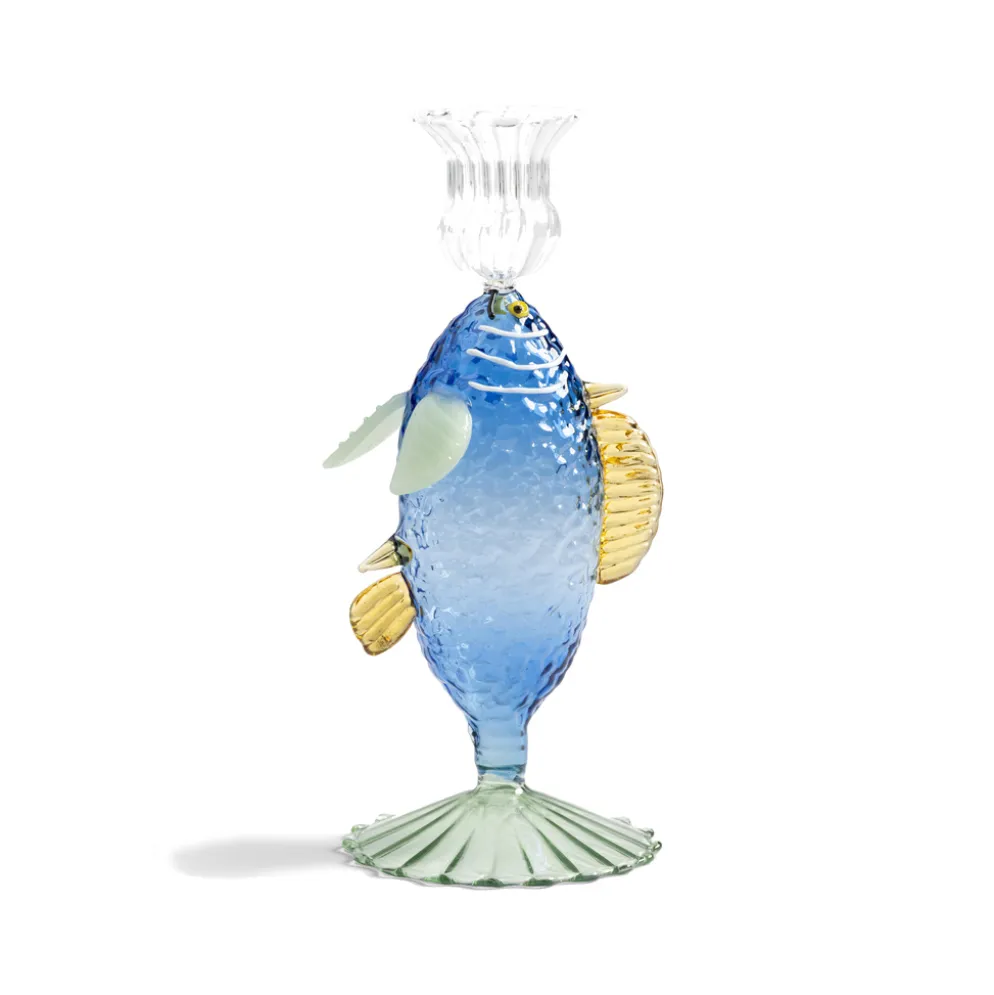 &klevering Kerzenhalter fish blue