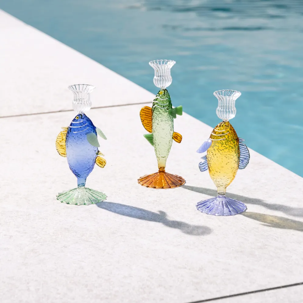 &klevering Kerzenhalter fish blue