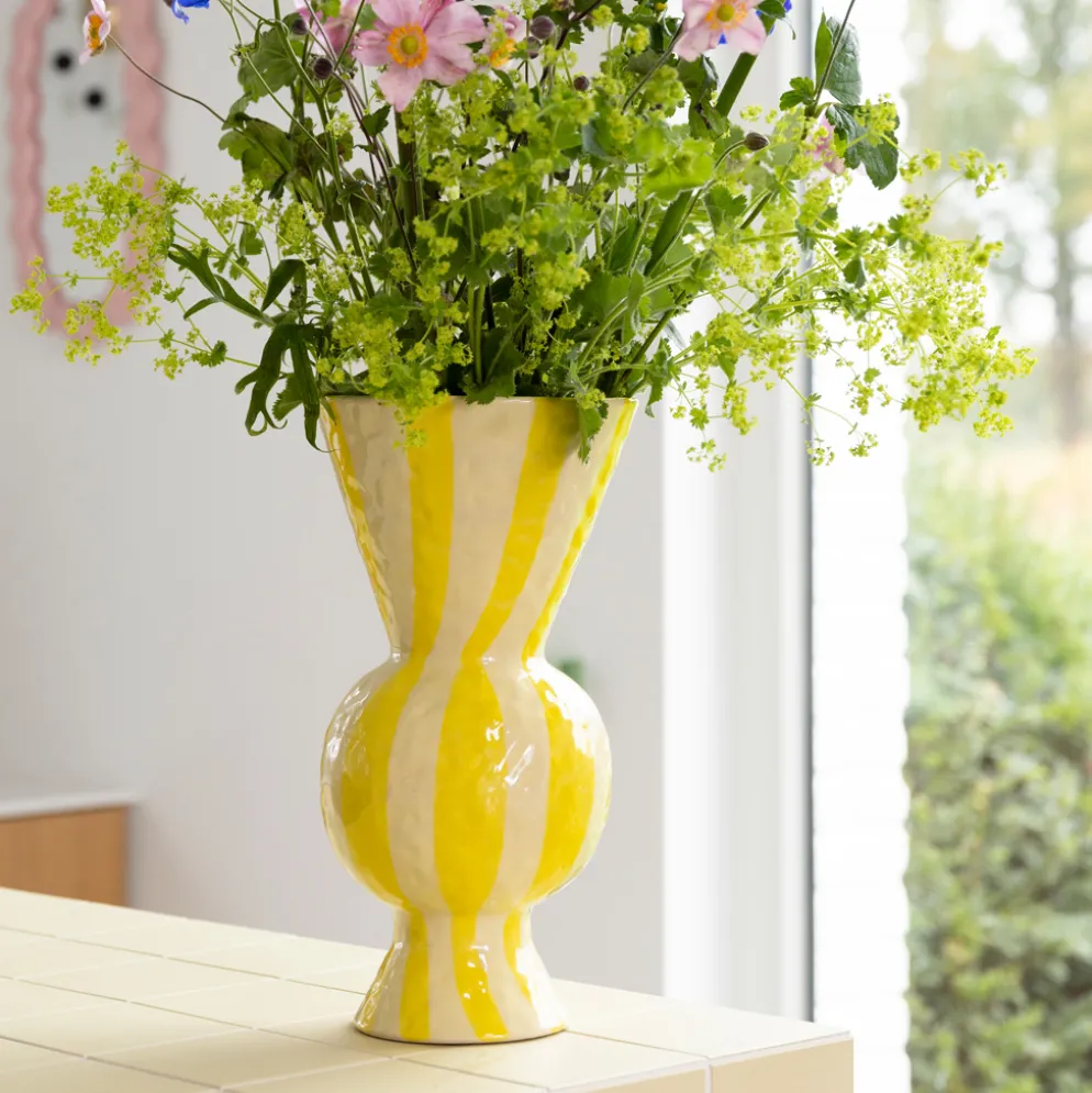 &klevering Vase rhombic yellow