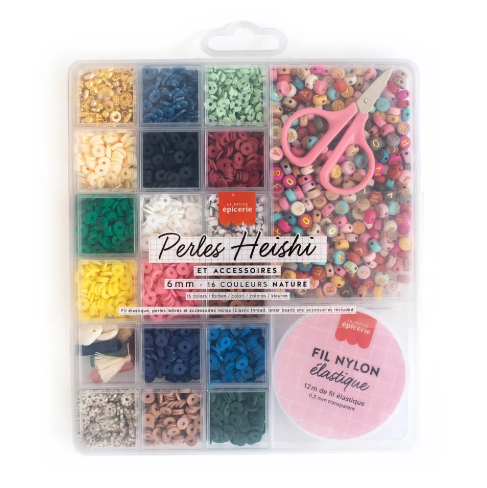 La Petite Épicerie Box mit bunten HEISHI Perlen Natur