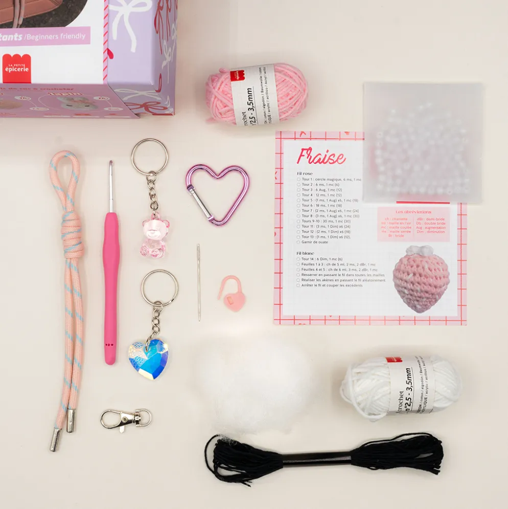 La Petite Épicerie Häkelset Anhänger Glam Pink