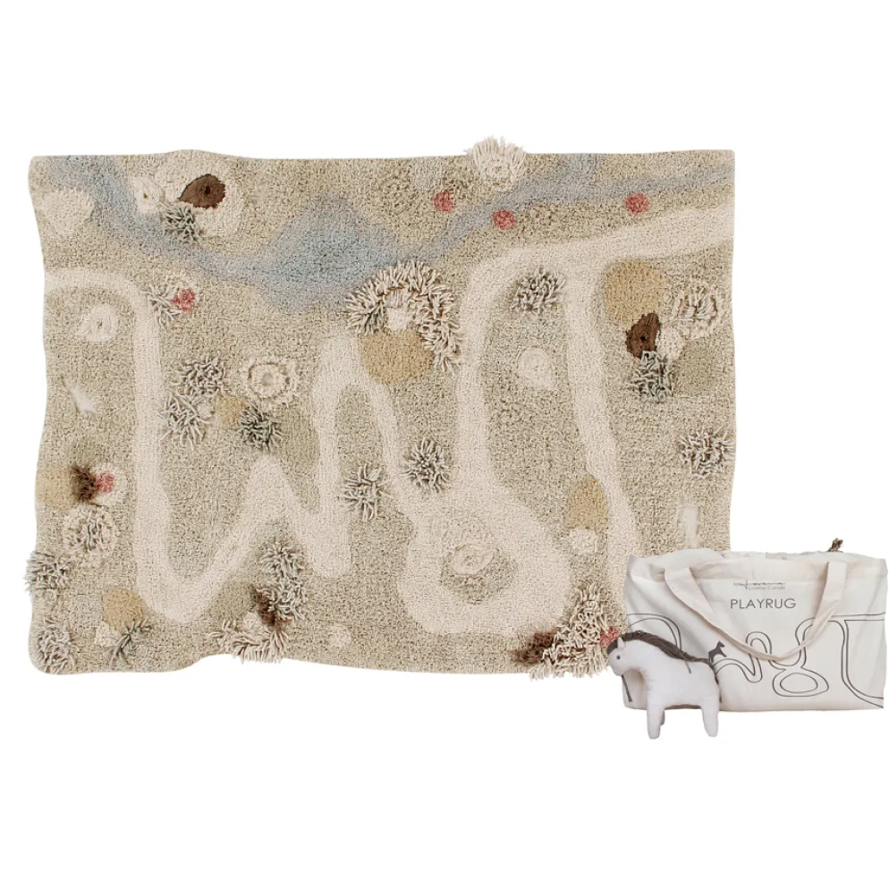 Lorena Canals Spielteppich waschbar Path of Nature inkl. Stofftier