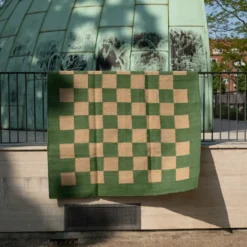 Matias Moellenbach Teppich Jute Green checkered