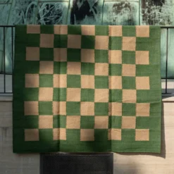 Matias Moellenbach Teppich Jute Green checkered