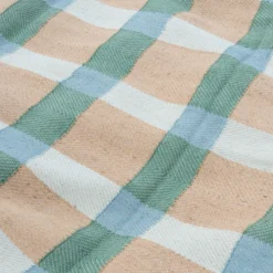 Matias Moellenbach Teppich Jute green and blue stripes
