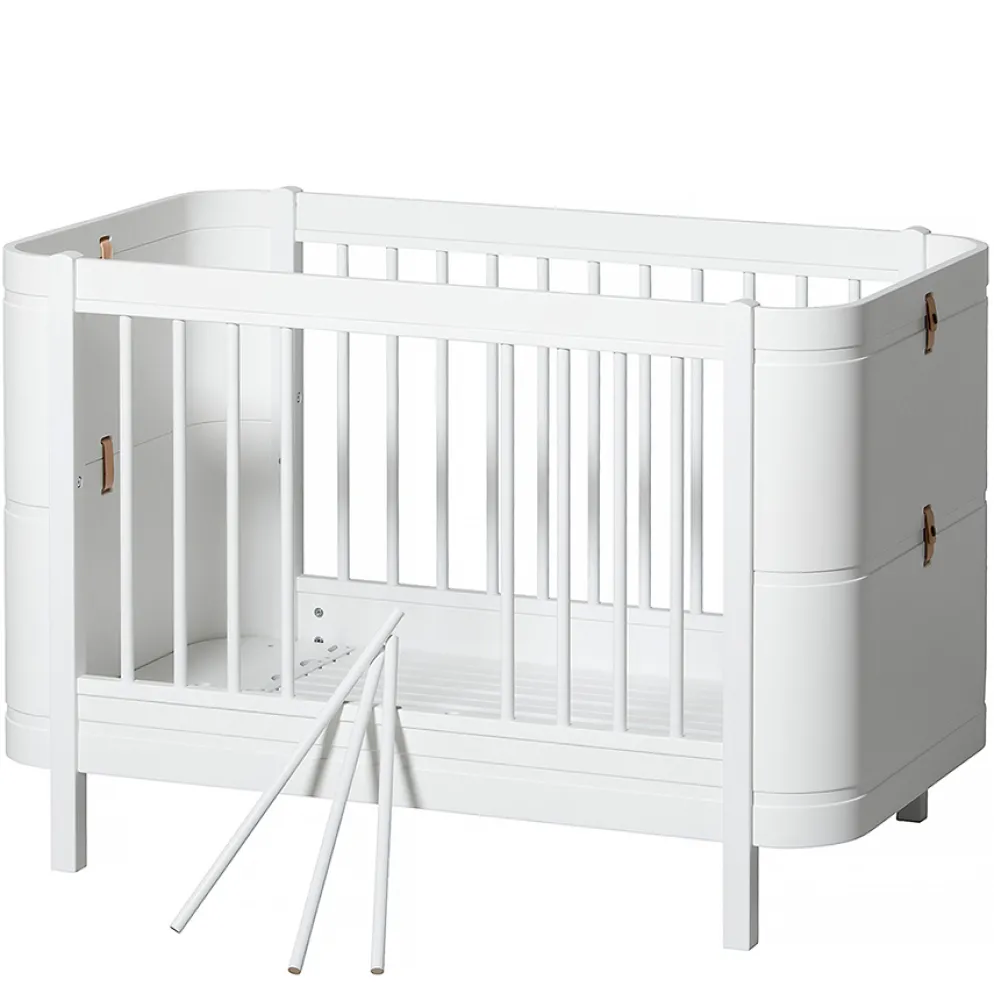 Oliver Furniture Baby- und Kinderbett Wood Mini+ Weiß inkl. Umbauset Juniorbett