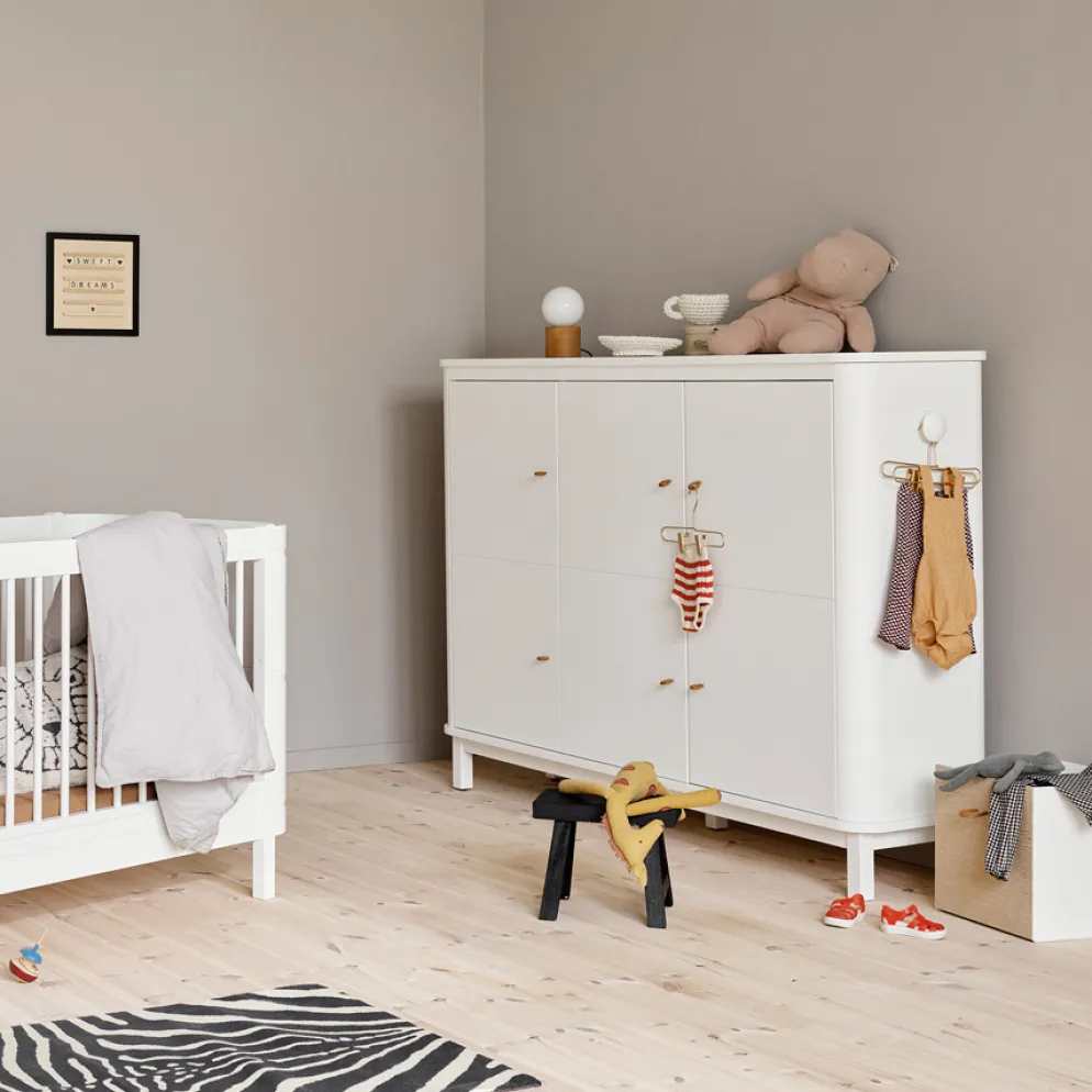 Oliver Furniture Baby- und Kinderbett Wood Mini+ Weiß inkl. Umbauset Juniorbett