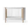 Oliver Furniture Baby- und Kinderbett Wood Mini+ Weiß/Eiche inkl. Umbauset Juniorbett