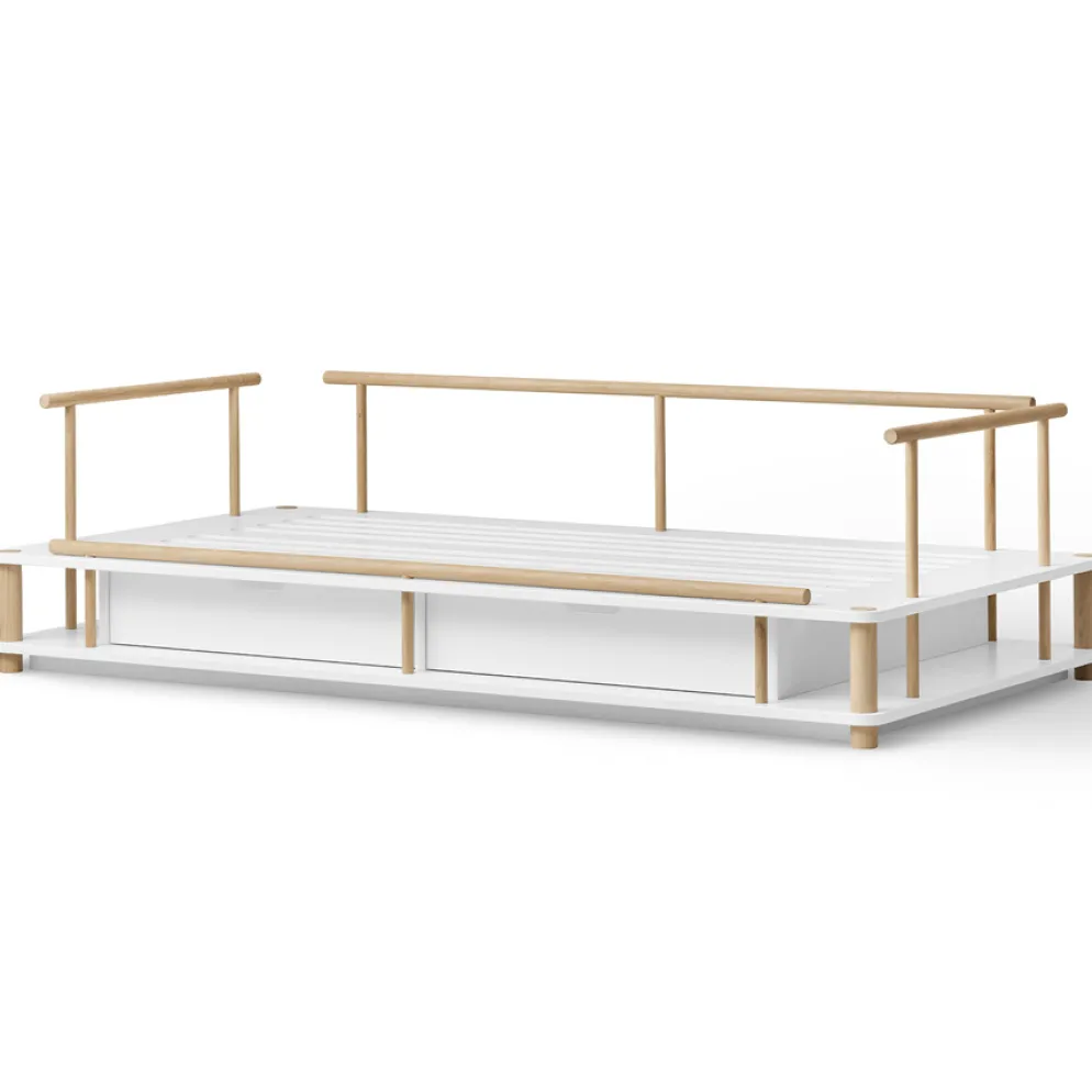 Oliver Furniture Camp Bettsofa 90x180 cm weiß/Eiche
