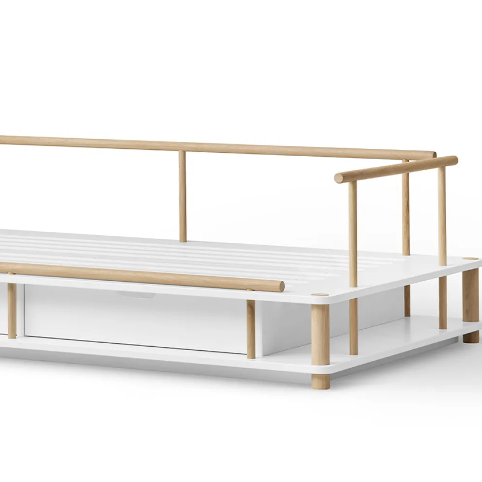 Oliver Furniture Camp Bettsofa 90x180 cm weiß/Eiche