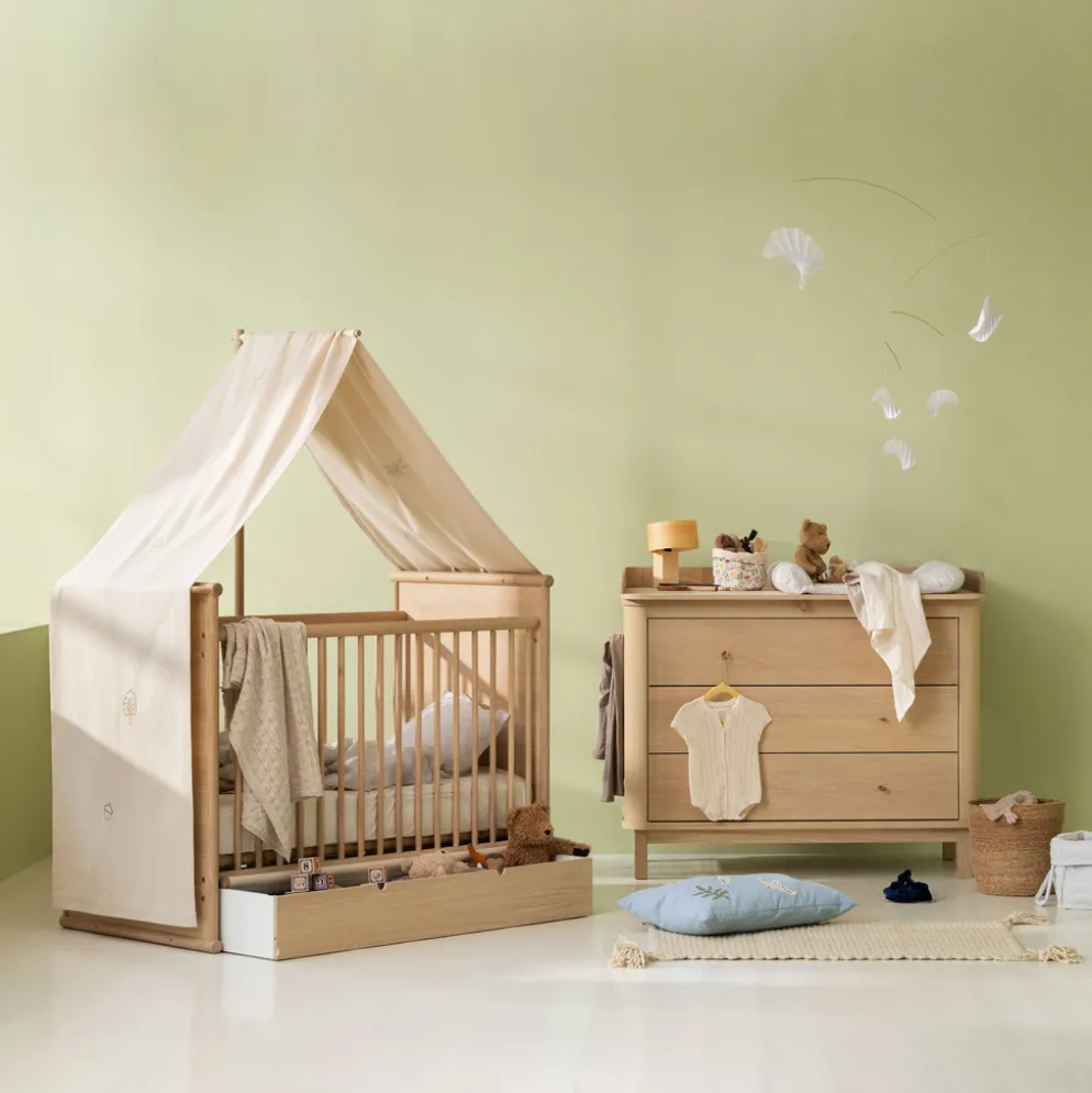 Oliver Furniture Camp Novel Betthimmel mit Stickerei für Babybett ungefärbt