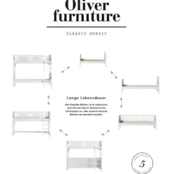 Oliver Furniture Etagenbett Seaside Classic Weiß mit schräger Leiter