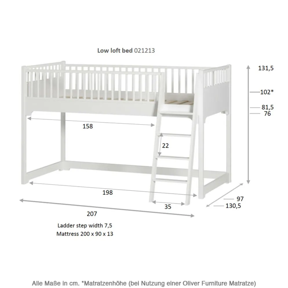 Oliver Furniture halbhohes Hochbett Seaside Classic