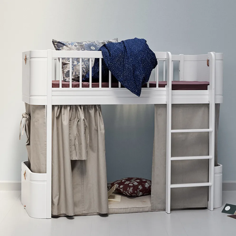 Oliver Furniture halbhohes Hochbett Wood Mini+ Weiß