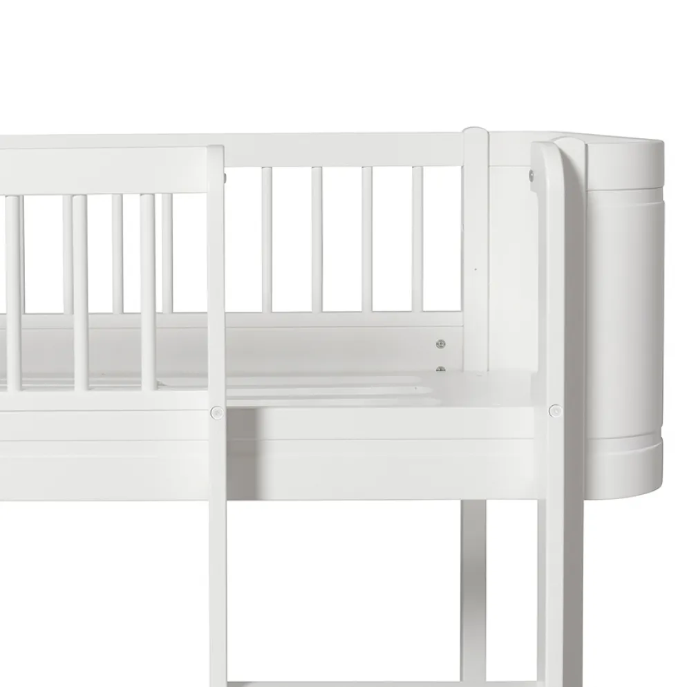 Oliver Furniture halbhohes Hochbett Wood Mini+ Weiß