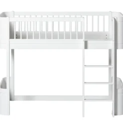 Oliver Furniture halbhohes Hochbett Wood Mini+ Weiß