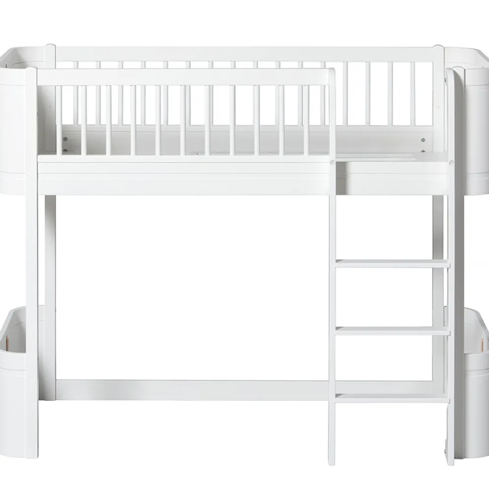 Oliver Furniture halbhohes Hochbett Wood Mini+ Weiß