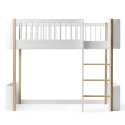 Oliver Furniture halbhohes Hochbett Wood Mini+ Weiß/Eiche
