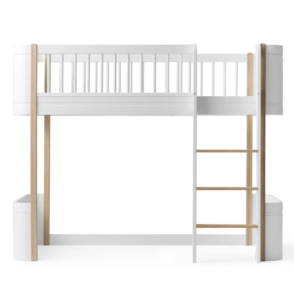 Oliver Furniture halbhohes Hochbett Wood Mini+ Weiß/Eiche