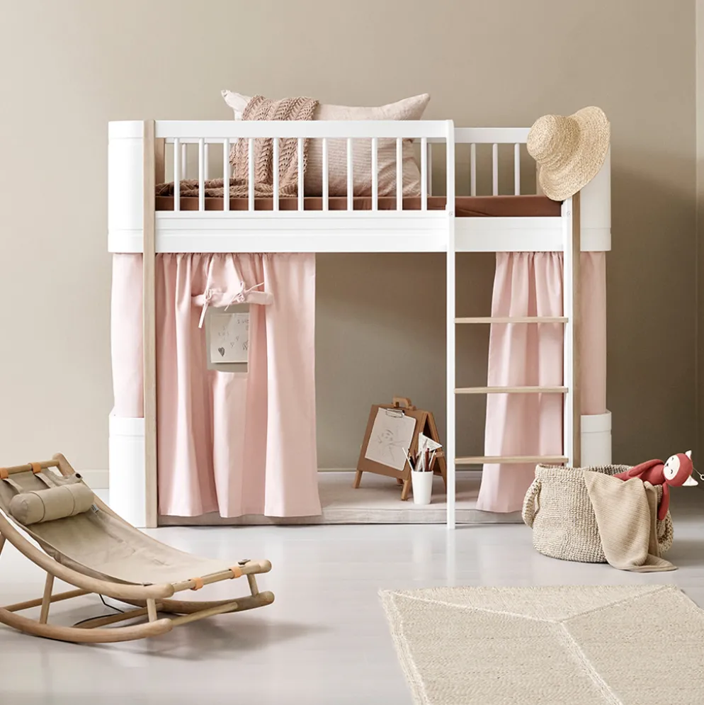Oliver Furniture halbhohes Hochbett Wood Mini+ Weiß/Eiche