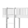 Oliver Furniture halbhohes Hochbett Wood Original Weiß - Leiter vorne 138 cm