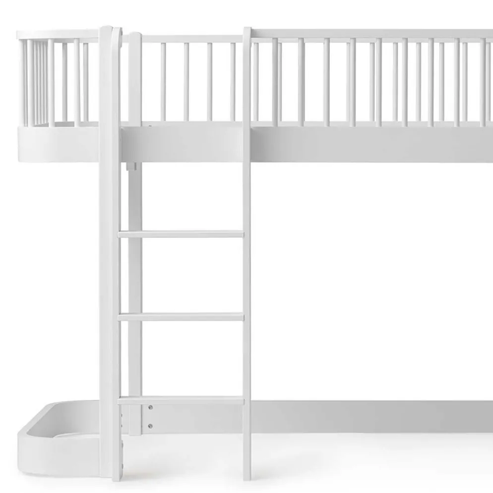 Oliver Furniture halbhohes Hochbett Wood Original Weiß - Leiter vorne 138 cm