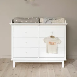 Oliver Furniture Seaside Wickelplatte für Kommode 6 Schubladen Weiß