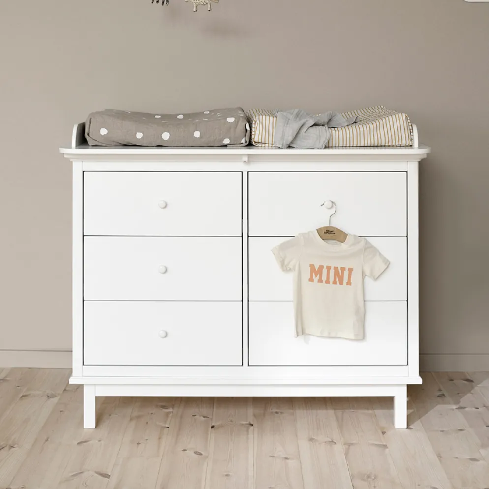 Oliver Furniture Seaside Wickelplatte für Kommode 6 Schubladen Weiß