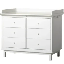 Oliver Furniture Seaside Wickelplatte für Kommode 6 Schubladen Weiß