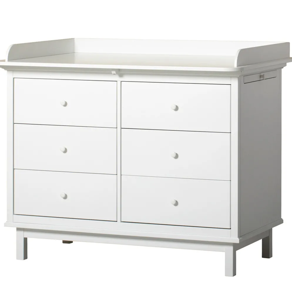 Oliver Furniture Seaside Wickelplatte für Kommode 6 Schubladen Weiß