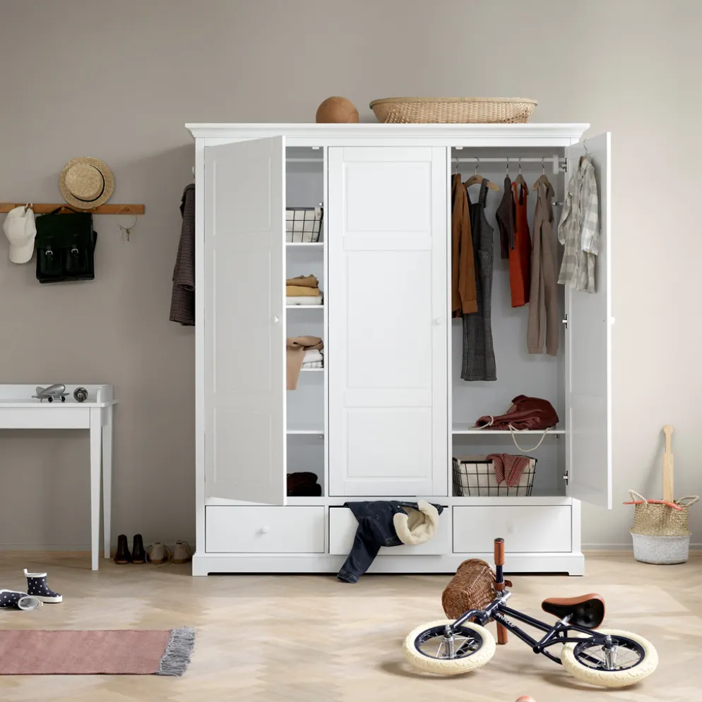 Oliver Furniture 3-türiger Kleiderschrank Weiß Hoch - Sofort Lieferbar!