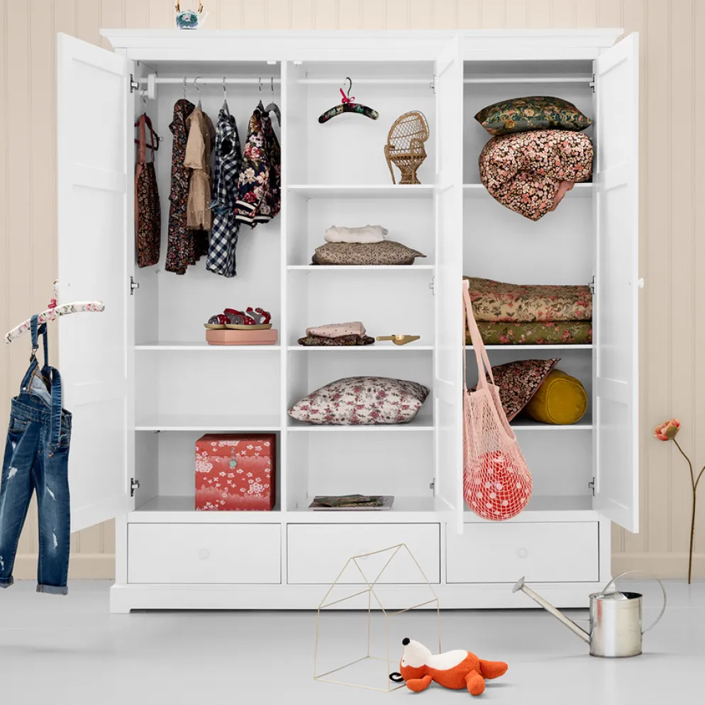 Oliver Furniture 3-türiger Kleiderschrank Weiß Hoch - Sofort Lieferbar!