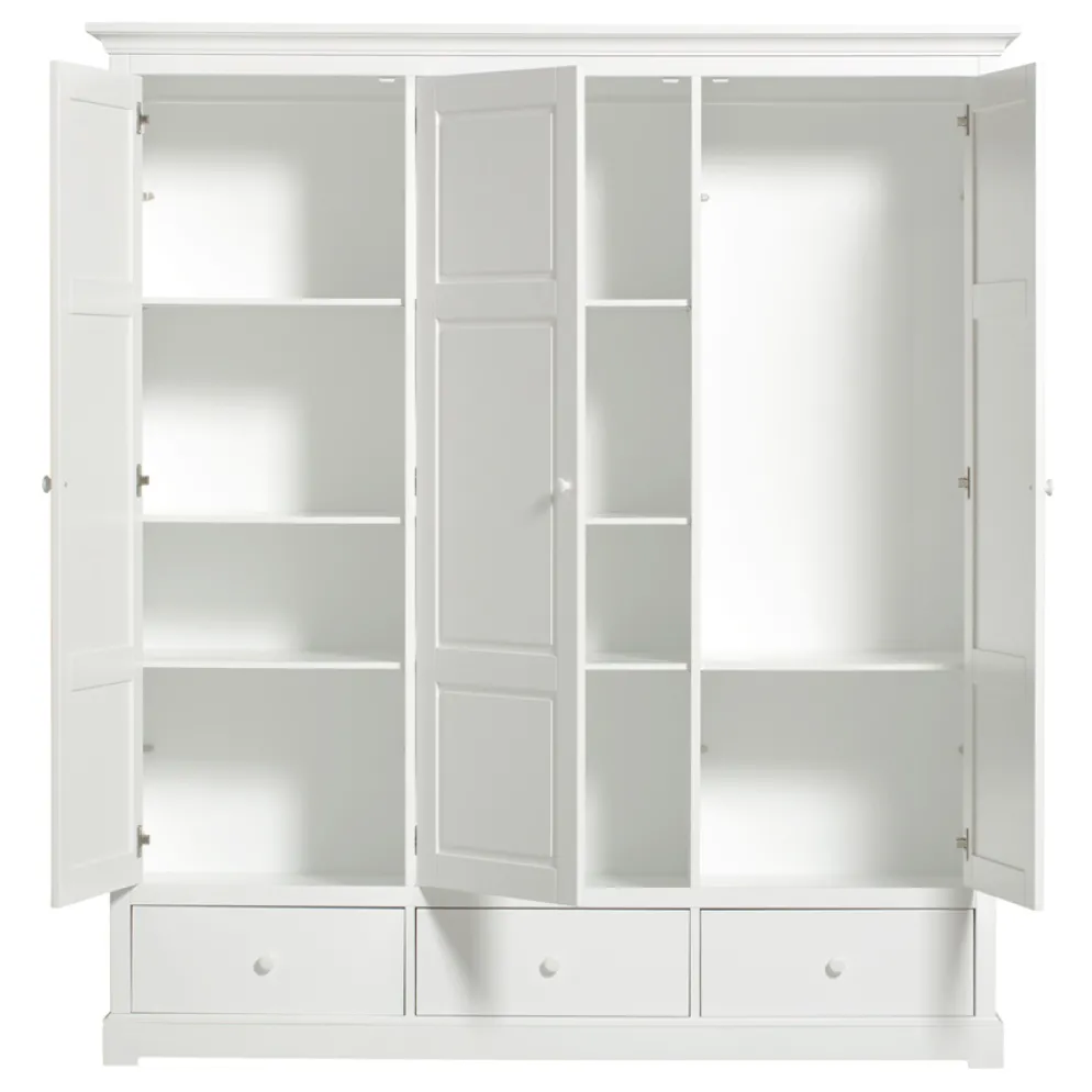 Oliver Furniture 3-türiger Kleiderschrank Weiß Hoch - Sofort Lieferbar!