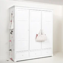 Oliver Furniture 3-türiger Kleiderschrank Weiß Hoch - Sofort Lieferbar!