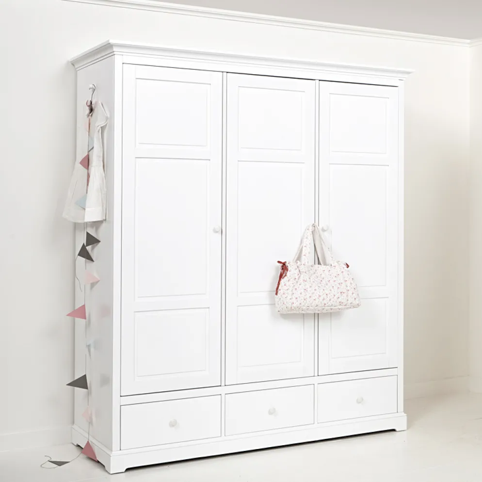 Oliver Furniture 3-türiger Kleiderschrank Weiß Hoch - Sofort Lieferbar!