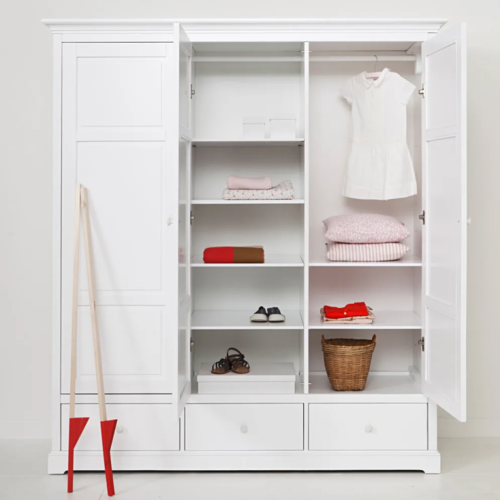 Oliver Furniture 3-türiger Kleiderschrank Weiß Hoch - Sofort Lieferbar!
