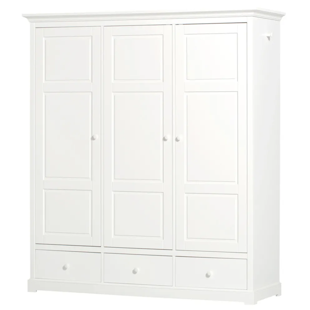 Oliver Furniture 3-türiger Kleiderschrank Weiß Hoch - Sofort Lieferbar!