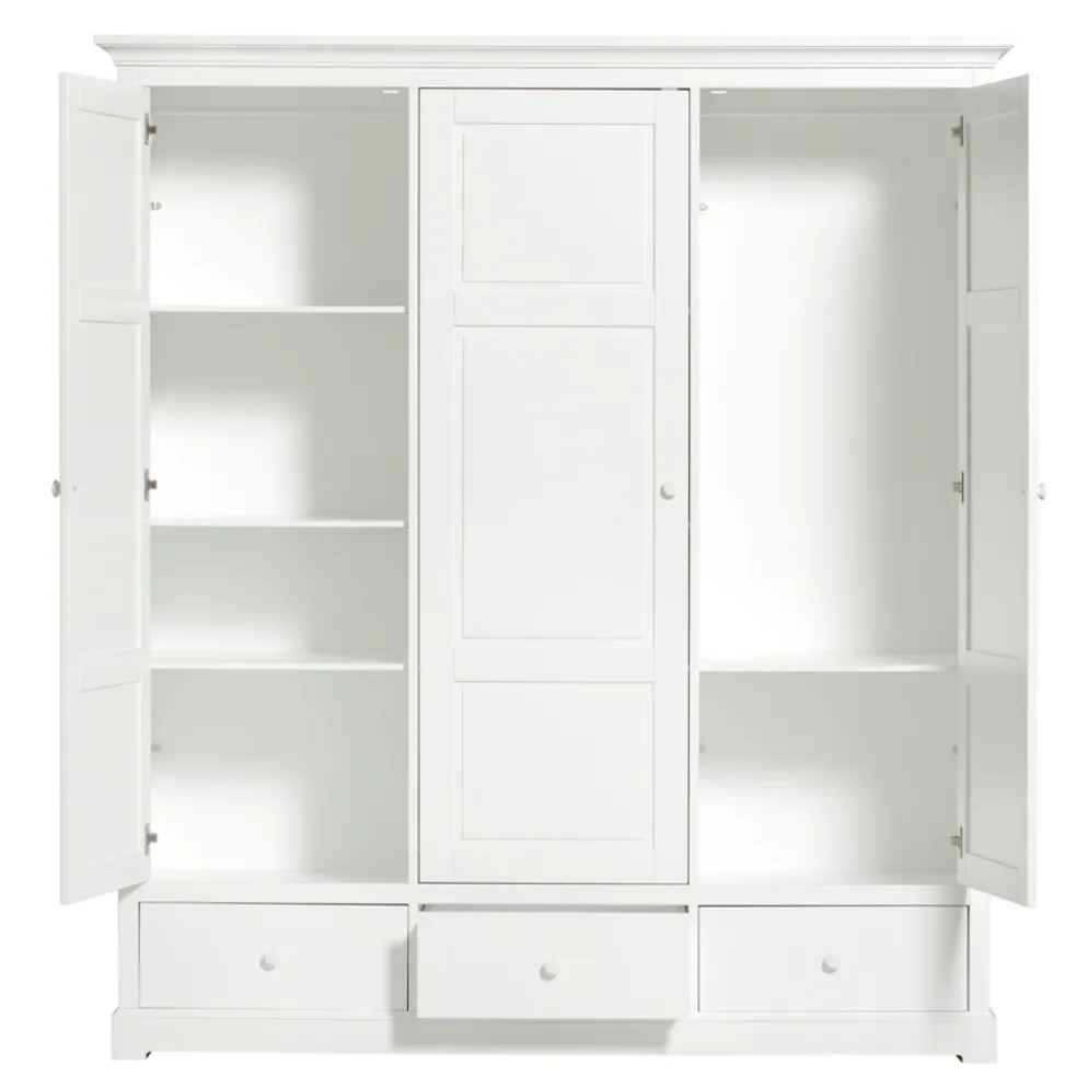 Oliver Furniture 3-türiger Kleiderschrank Weiß Hoch - Sofort Lieferbar!