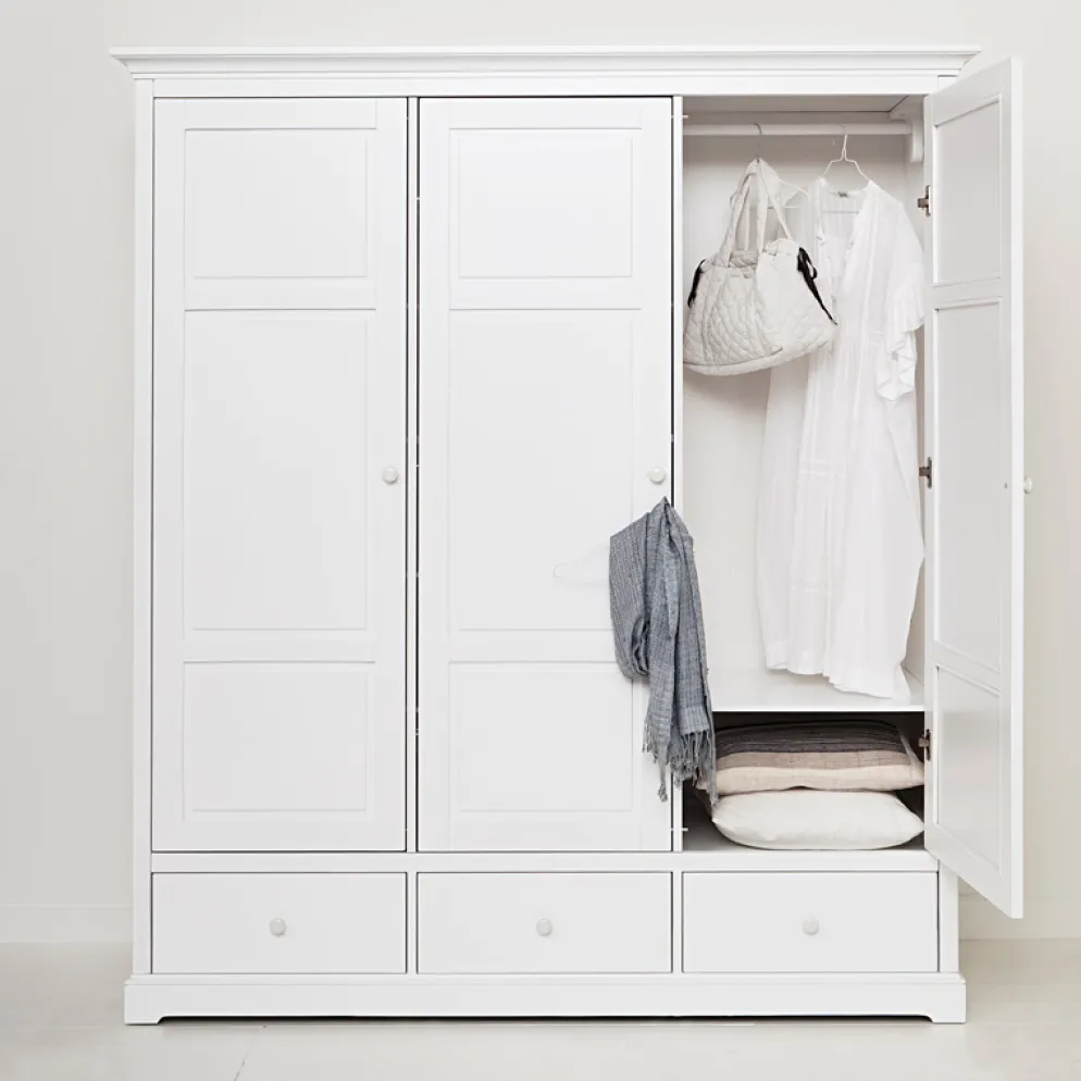 Oliver Furniture 3-türiger Kleiderschrank Weiß Hoch - Sofort Lieferbar!