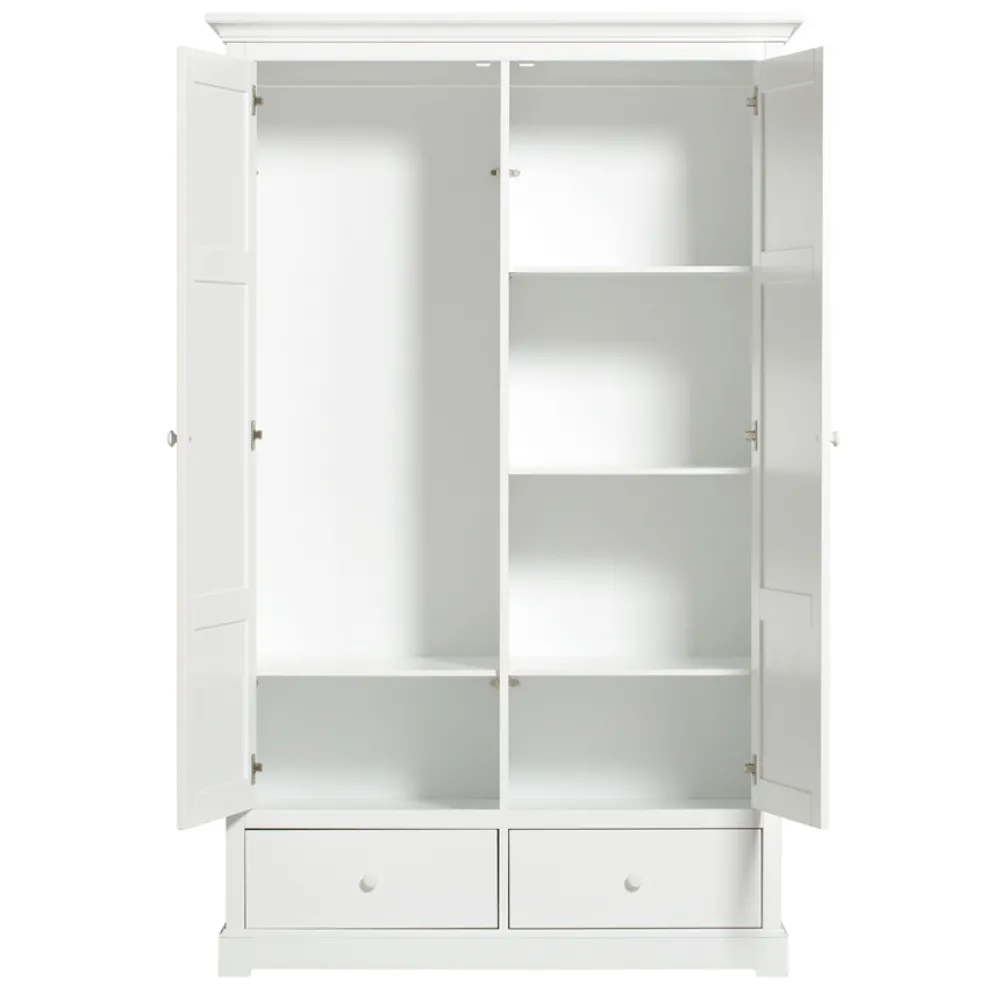 Oliver Furniture 2-türiger Kleiderschrank Weiß Hoch