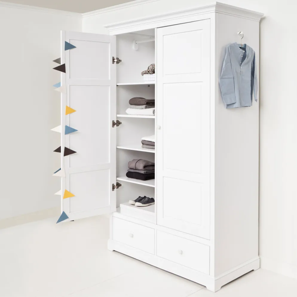 Oliver Furniture 2-türiger Kleiderschrank Weiß Hoch